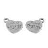 Heart with Word Grand Daughter Tibetan Style Alloy Pendants TIBEP-R304-135AS-LF-1