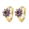 Brass Micro Pave Cubic Zirconia Hoop Earrings EJEW-S277-07G-5