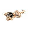 Brass Micro Pave Cubic Zirconia Pendants KK-E795-24KCG-02-2