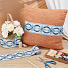 5M Ethnic Style Polyester Rhombus Jacquard Ribbon OCOR-WH0101-19B-5