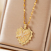 Brass Micro Pave Clear Cubic Zirconia Starfish Heart Pendant Necklaces for Special Occasions QB0695-1-2
