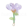Handmade Glass Beaded Flower Pendants PALLOY-MZ00742-02-1