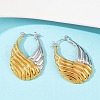 304 Stainless Steel Two Tone Stripe Hoop Earrings EJEW-S265-11GP-2