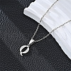 201 Stainless Steel Crystal Rhinestone Initial Pendant Necklaces FS-WG28760-11-1