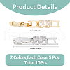 SUPERFINDINGS 10Pcs 2 Colors Brass Pave Clear Cubic Zirconia Watch Band Clasps KK-FH0007-37-2