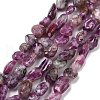 Natural Lepidolite/Purple Mica Stone Beads Strands G-S383-01-2