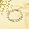 Natural Blue Lace Agate Round Beaded Stretch Bracelet BJEW-JB08197-01-2