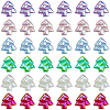 SOFPLATE 48Pcs 6 Colors Christmas Rainbow Iridescent Plating Acrylic Beads MACR-SP0001-34-1