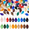 120Pcs 20 Colors Glass Pendant PALLOY-PH01677-1