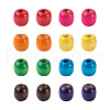 240Pcs 8 Color Craftdady Dyed Natural Maple Wood Beads WOOD-CD0001-06B-LF-10