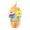 Real 18K Gold Plated Brass Clear Cubic Zirconia Pendants KK-A198-22G-03-1