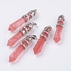 Watermelon Stone Glass Big Pointed Pendants G-G738-A-11-1