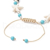 Synthetic Turquoise Beads Braided Bracelets for Men Women BJEW-JB11993-01-4