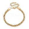 304 Stainless Steel Rope Chain Bracelets for Women BJEW-D338-01G-02-2