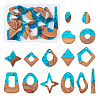 Fashewelry 30Pcs 15 Style Transparent Resin & Walnut Wood Pendants RESI-FW0001-01-9