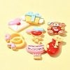 7Pcs 7 Styles Ring/Box/Lock/Envelope/Bear/Balloon/Hot Air Balloon Valentine's Day Theme Opaque Resin Decoden Cabochons RESI-FS0001-69-9