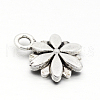 Tibetan Style Alloy Flower Charms TIBEP-M029-02AS-LF-2