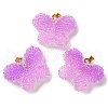 Transparent Resin Dotted Rhinetone Pendants RESI-N040-02G-05-RS-1