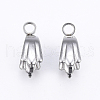 201 Stainless Steel Pendant Pinch Bails STAS-E437-26P-1