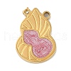 Ion Plating(IP) 304 Stainless Steel Enamel Pendants STAS-M080-07G-1
