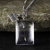 Clear Glass with Dandelion Inside Pendant Necklaces FS-WG96F40-04-1