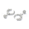 Rack Plating Brass Micro Pave Cubic Zirconia Cuff Earring EJEW-C086-14P-2