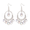 Glass Teardrop Chandelier Earrings EJEW-TA00116-1