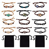 Fashewelry 6Pcs Adjustable Braided Waxed Polyester Cord Macrame Pouch Bracelet Making BJEW-FW0001-05-11