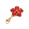 Star Handmade Glass Seed Beaded & Synthetic Imperial Jasper Dyed Beads Pendant Decorations HJEW-MZ00268-5