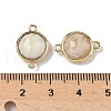 Brass Pave Natural Moonstone Faceted Flat Round Connector Charms G-U028-04G-13-3