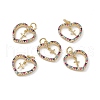 Brass Colorful Cubic Zirconia Pendants KK-E068-VA055-2-4
