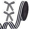 GOMAKERER 25 Yards Polyester Striped Ribbons OCOR-GO0001-29B-1