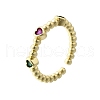 Brass Micro Pave Cubic Zirconia Open Cuff Rings for Women RJEW-F179-01G-2