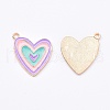 Light Gold Plated Alloy Enamel Pendants ENAM-R136-50-2