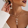 Alloy & Imitation Keshi Pearl Stick Pendant Necklaces for Women FS-WG12CEA-01-3