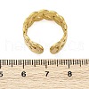 Twist 304 Stainless Steel Open Cuff Ring for Women RJEW-Z083-03G-04-5