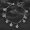 304 Stainless Steel Star Charm Bracelets BJEW-R021-02P-2