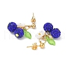 Cherry 304 Stainless Steel Handmade Polymer Clay Rhinestone Dangle Stud Earrings EJEW-JE06428-01-3