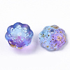 Two Tone Transparent Spray Painted Glass Beads X-GLAA-N035-06A-G01-2