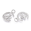 Brass Micro Pave Cubic Zirconia Cross Pendants ZIRC-T016-01P-2