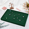 Velvet with Wood Jewelry Display Storage Plate ODIS-WH0038-92-7