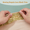 10 Yards Polyester Flower Lace Ribbon with Paillettes SRIB-WH0026-17C-5