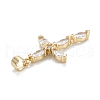 Brass Micro Pave Clear Cubic Zirconia Pendants ZIRC-M115-30G-3
