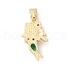 Brass Micro Pave Cubic Zirconia Pendants KK-P233-02G-2