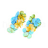 Flower Alloy Glass Seed Beaded Dangle Stud Earrings FS-WGCF6D7-01-2