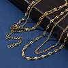 304 Stainless Steel Dapped Chain Double Layered Necklaces for Women NJEW-U050-02C-G-1