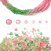 6 Styles Gradient Color Transparent Painted Glass Beads Strands DGLA-YW0001-28R-1