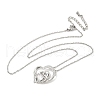 Mother's Day Brass Micro Pave Clear Cubic Zirconia Mother and Baby Heart Pendant Necklaces for Women NJEW-C085-01B-P-2