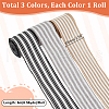 AHADERMAKER 3 Rolls 3 Colors Polyester Striped Ribbons OCOR-GA0001-87-2