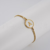 Flat Round with Letter Pattern 304 Stainless Steel Link Bracelets FS-WG4692B-43-1